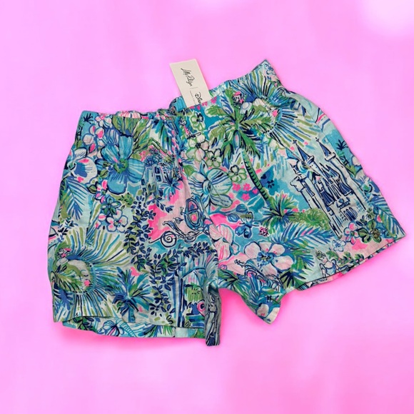 Lilly Pulitzer Pants - Disney- Cinderella -Lilly Pulitzer-Athletic Shorts- Girls/ Woman- Elastic waist-